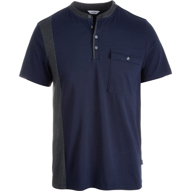 Calvin Klein - Camiseta básica con bloques de color para hombre, azul, talla mediana Calvin Klein Camiseta básica