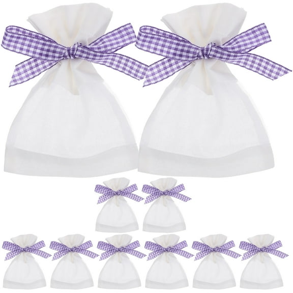 10 Pcs Lavender Sachet Bag Empty Storage Bags Single Sided Jewelry Drawstring Pull