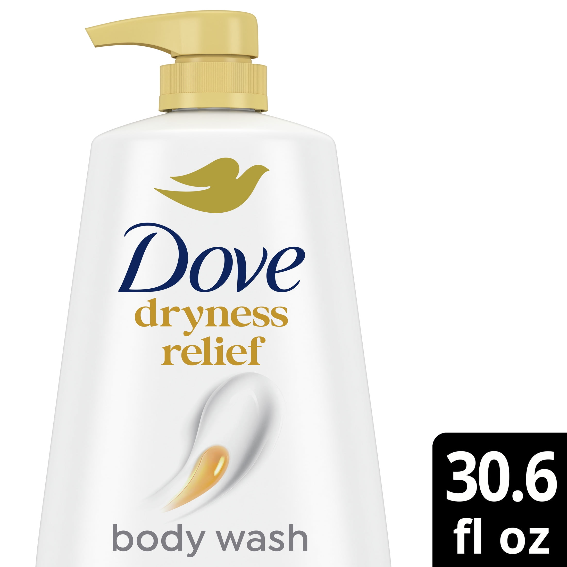 Dove Dryness Relief Long Lasting Gentle Women's Body Wash, Jojoba Oil All Skin, 30.6 fl oz