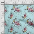 thumbnail image 2 of oneOone Tissu Velours Bleu Aqua à Fleurs Tissu pour Robe Tissu Imprimé au Mètre 58 Pouces de Large, 2 of 4