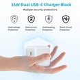 thumbnail image 3 of Adaptador de corriente compacto VAGITTO de 35 W con doble puerto USB C, 3 of 6