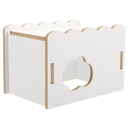 HAKIDZEL Hamster Supply Hamster House Hideout Wood White Natural 1Pack