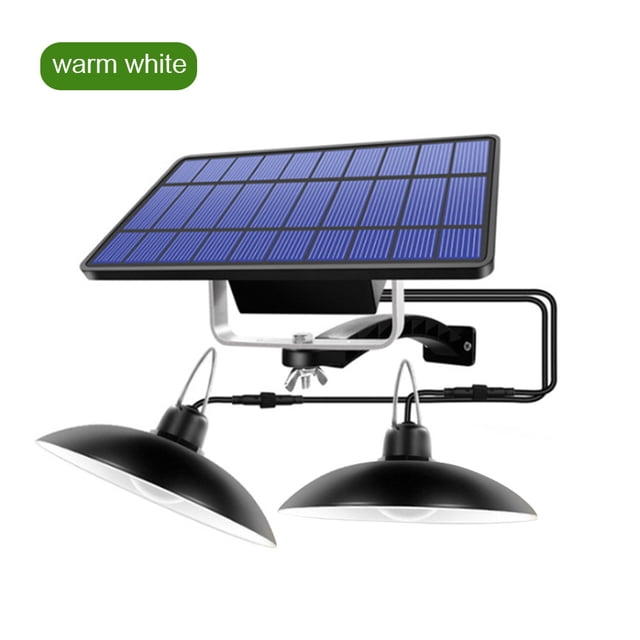 Amdohai 2 Headed Hanging Solar Powered LEDs Shed Light Pendants Lamp Indoor