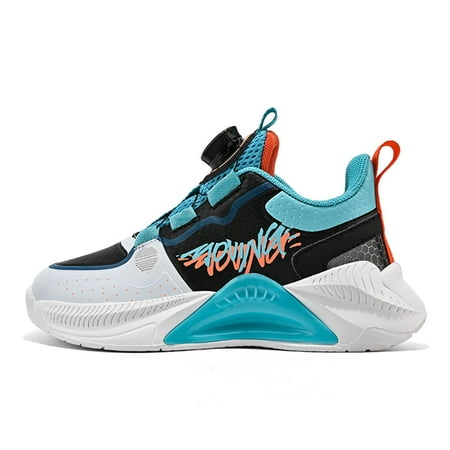 

Engtoy kids Basketball shoes for girls boys breathable lightweight leather upper lace up non slip sport shoes soft cozy cotton lined Rubber sole outdoors motion