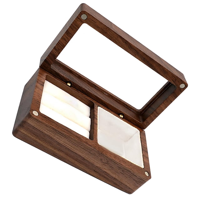Wood Jewelry Box Storage Case Organizer with Lid Keepsake Decorative Box Box Holder Ring Beige