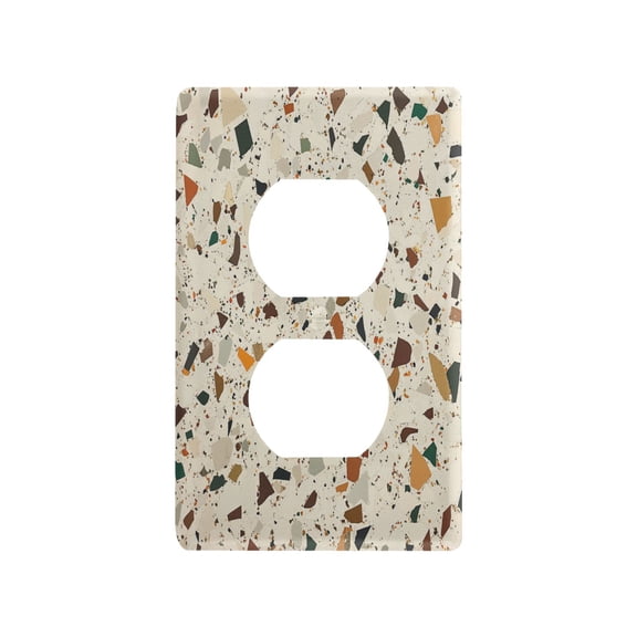 New Flame-Retardant Switch Plate Cover，DIY Wall Plate Decor with Screws，Terrazzo Pattern