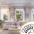 thumbnail image 2 of 50 Curtain Rod Ring Clips with Hook, DISEN Rustproof Metal Drapery Ring Hanger Clips with Eyelets, Curtain Rods Hangers Rings, 1.26in Interior Diameter 1.5in Outside Diameter, Black, 2 of 11