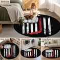thumbnail image 5 of Round Rug 6Ft Washable Non-Slip, Black American Flag Circle Area Rugs for Living Room Bedroom, Vintage Red Hockey Star Strip Flag Indoor Floor Mats Carpet Runner for Home Decor Aesthetic, 5 of 8