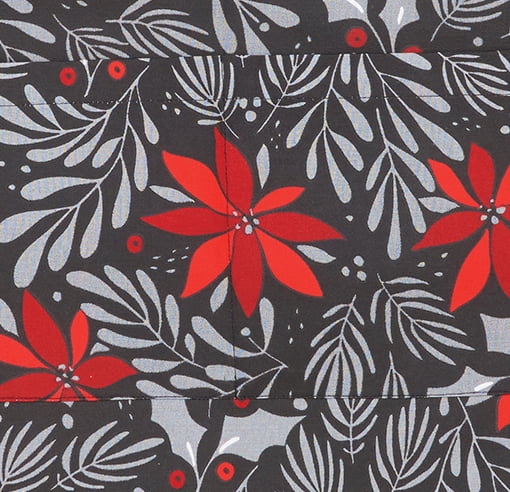 Black and Red Poinsettia Christmas Cotton Cooking Apron, One Size Fits Most