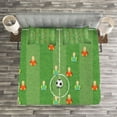 thumbnail image 3 of Ambesonne Soccer Quilted Bedspread Set 3 Pcs, Goalkeeper Striker Motif, King Size, Multicolor, 3 of 3