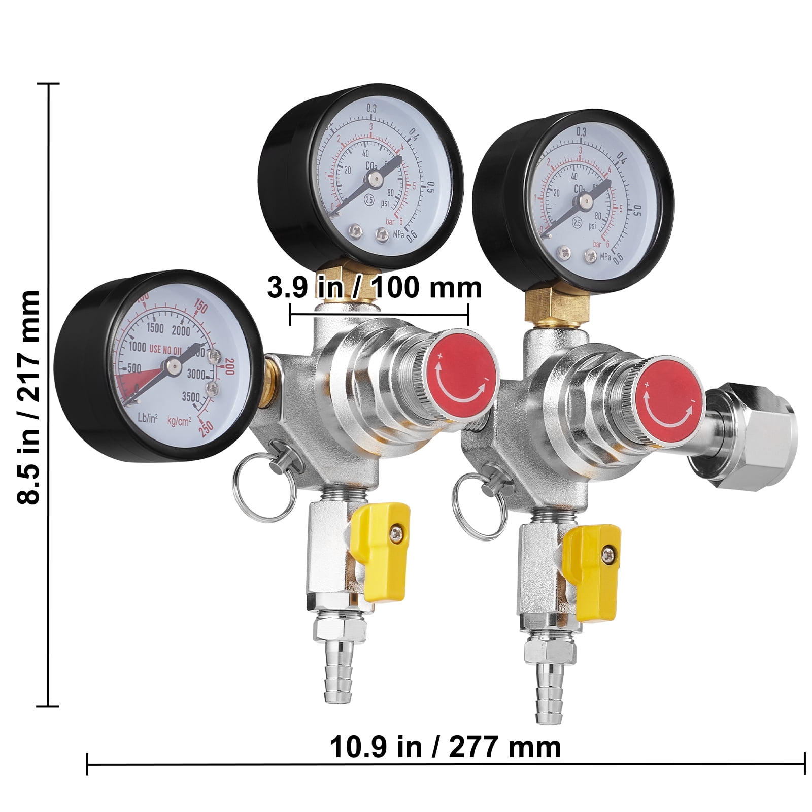 KFFKFF Draft Beer Homebrew CGA320 CO2 Regulator Gauge with Check Valve
