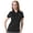 Black, variant on Monterey Club Women's Leopard Emboss Texture Golf Polo Shirt #2429