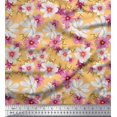 thumbnail image 1 of Soimoi Crepe Silk Fabric Cosmos Floral Print Sewing Fabric Yard 42 Inch Wide, 1 of 3