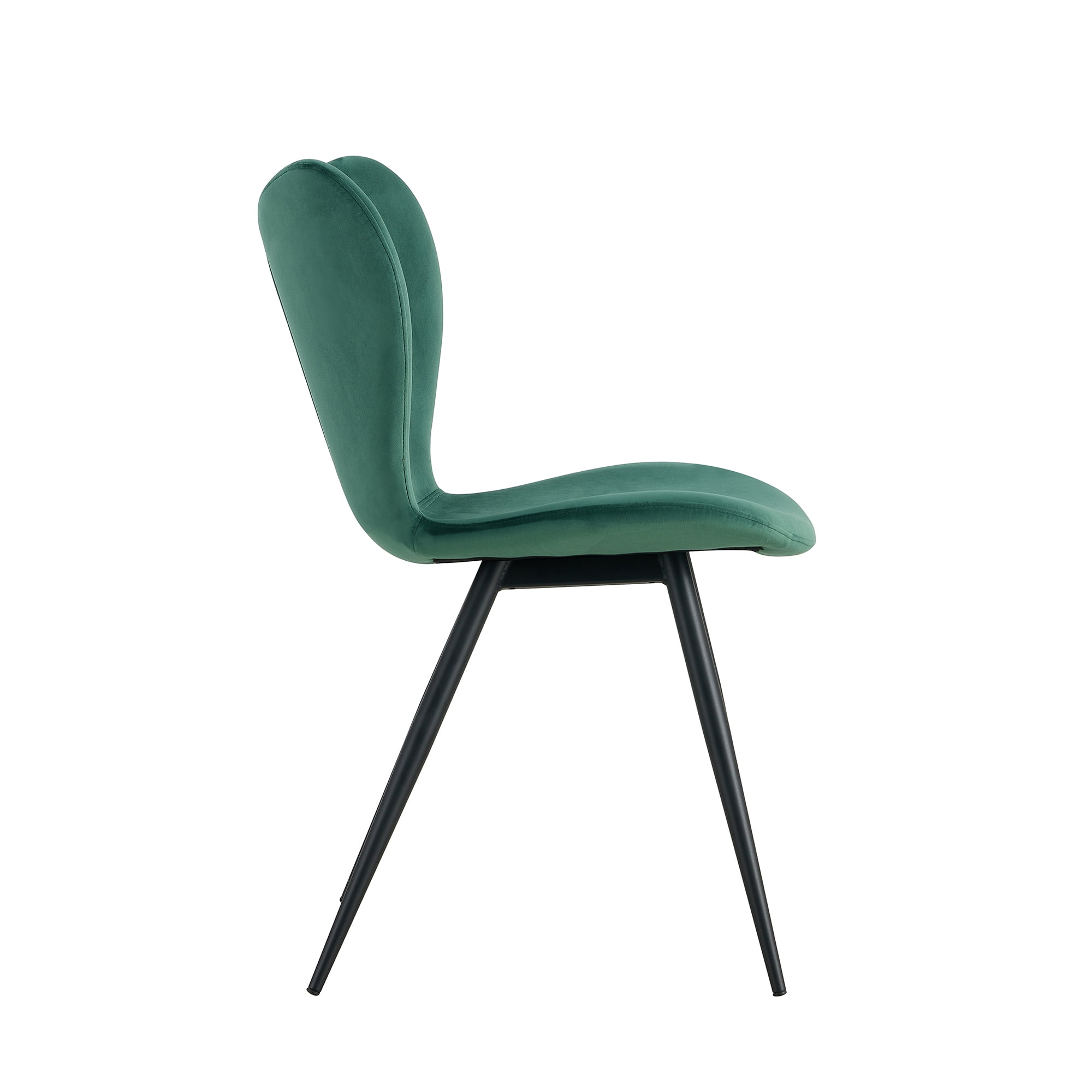 Resenkos Modern Velvet Dining Chairs Set of 2 with Metal Legs, Upholstered Side Chairs for Dining Room Kitchen, Dark Green