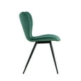 thumbnail image 3 of 19 Inch Velvet Kitchen Chair, Dining Chair with Black Metal Legs, Simple Bar Stool Upholstered Dining Chairs, Accent Desk Chair Dining Room, Kitchen, Vanity, Living Room(Dark Green,Set of 6), 3 of 9