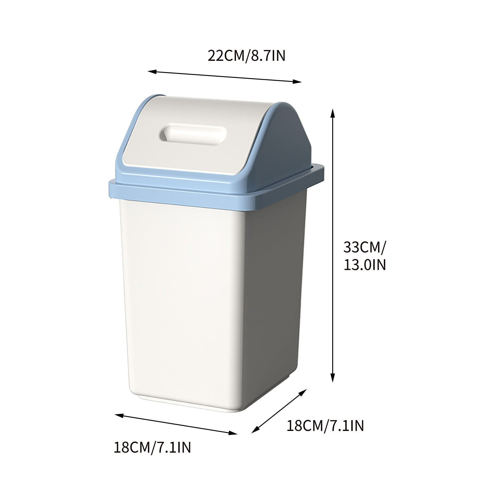 Slim Flip-Top Bathroom Trash Can with 360° Rotating Lid, Leak-Proof Household Garbage Bin for Toilet Kitchen Bedroom, Space-Saving Large Capacity Waste Basket