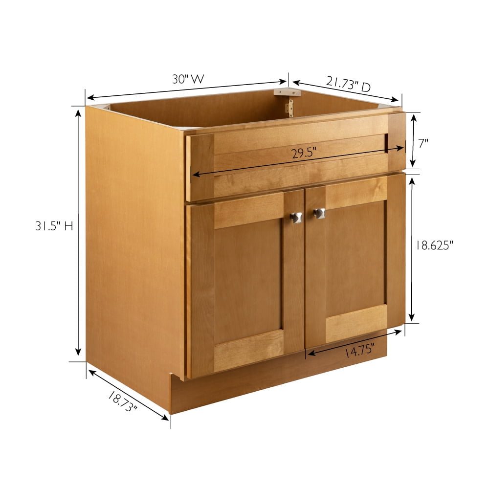 Design House Brookings 30" Ready to Assemble Solid Wood Bathroom Vanity, Modern Birch