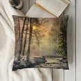 thumbnail image 3 of YINGXI  Colorful Decorative Pillow Covers, Winter Landscape with River Bridge Oil Painting Double Sided Square Throw Pillow Covers Sofa Decorative Pillowcase Cushion 12x12in, 3 of 5