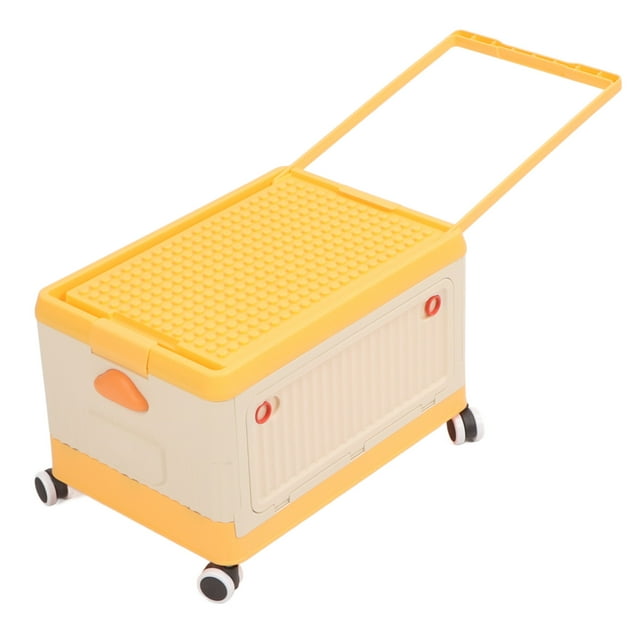 Kids Toy Storage Bin Organizer with Lid for Building Blocks Books Children and Toddlers Rolling