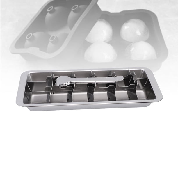 Molde Para Bandeja De Hielo, Bandeja Para Cubitos De Hielo Con 18 Ranuras, Apto Para Lavavajillas, Acero Inoxidable 304 Para Cocina