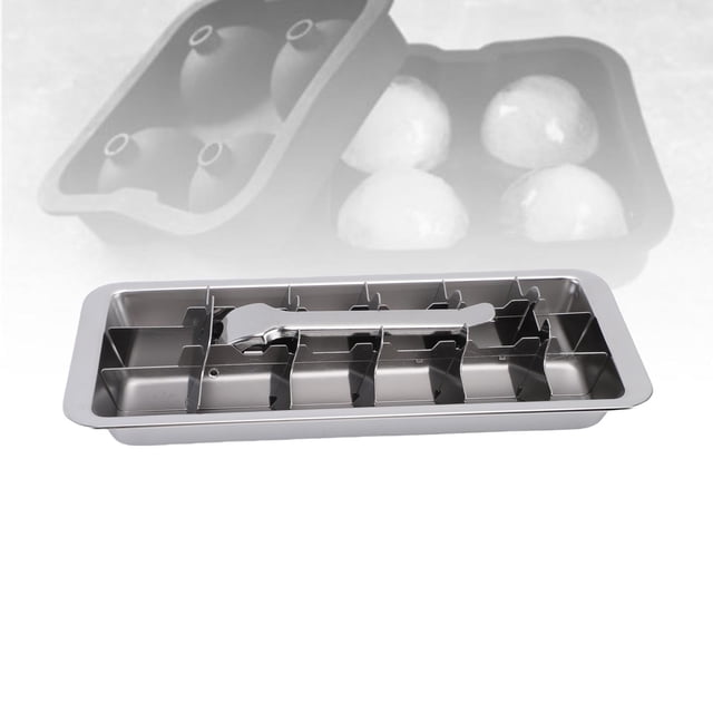 Molde Para Bandeja De Hielo, Bandeja Para Cubitos De Hielo Con 18 Ranuras, Apto Para Lavavajillas, Acero Inoxidable 304 Para Cocina