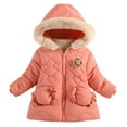 thumbnail image 3 of THDHVS Girls Winter Coat,Winter Coats for Girls,Boys' and Girls' Long-Sleeve Warm Kid's Hooded Zipper Jacket Red 3-4 Years, 3 of 8