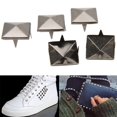 thumbnail image 6 of 100pcs Square Pyramid Punk Rivets 4 Claw Metal Studs for Bracelets Clothing Shoes HandbagBlack 15mm, 6 of 8