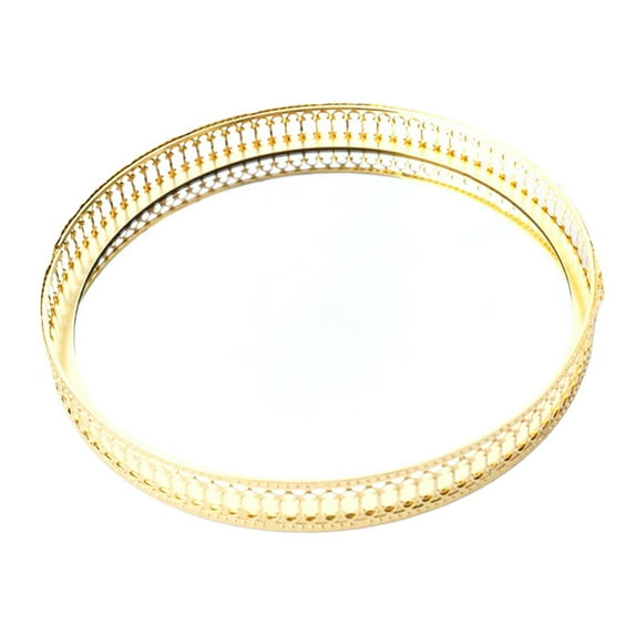 Decorative Tray, Gold Mirror Tray for Jewelry, Jewelry Tray Organizer Makeup Tray for Vanity, Dresser - 25cm