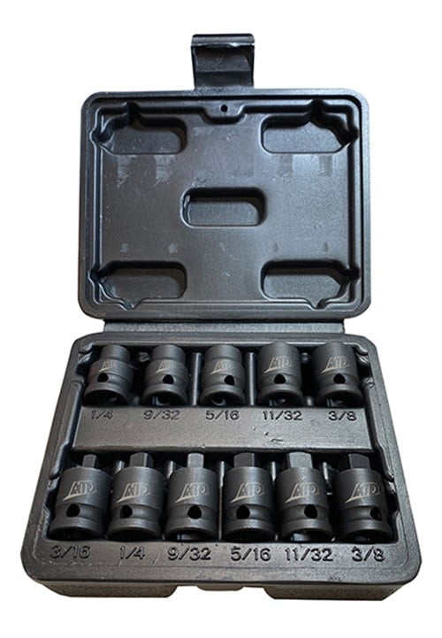 11 Pc. 3/8" Dr. 4 Point SAE Pipe Plug Impact Socket Set 2811