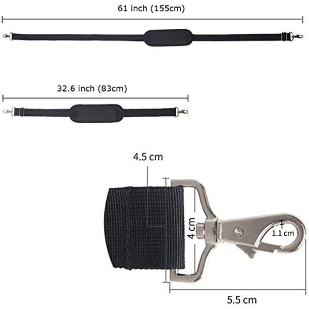 Jhijhoo 61 Replacement Shoulder Strap, Padded Long Duffel Bag Strap Universal Adjustable Shoulder Belt With Metal Hooks And Non-Slip Pad For Briefcas