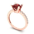 thumbnail image 2 of Solitaire with Accents Engagement Ring for Women - 1.71ct Natural Garnet in 14K Rose Gold Promise Ring, 2 of 6