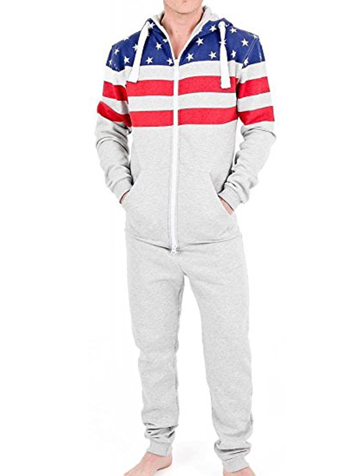 SKYLINEWEARS Mens Onesie Playsuit Jumpsuit one Piece Non Footed Pajamas Canadian Flag