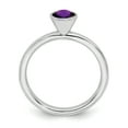 thumbnail image 2 of 925 Sterling Silver 5mm February Stackable Ring Birthstone Gemstone Amethyst Crystal, 2 of 7