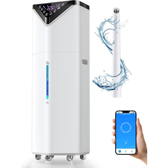 Humidificador Hiswelle de 19 litros y 5 galones para dormitorio, 260 m², con modo de 3 nebulizaciones