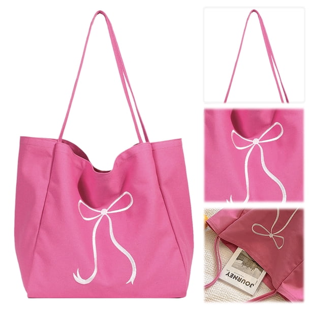 Bolso Elegante Compras Sencillo Mano Con Lazo para Mujer Informal Viajes Al Aire Libre
