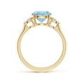 thumbnail image 2 of Angara Natural 1.6 Ct. Aquamarine with Diamond Classic Ring in 14K Yellow Gold for Women (Ring Size: 11.5), 2 of 10