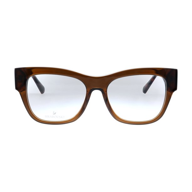 Swarovski Plastic Womens Square Eyeglasses Dark Brown 51mm Adult