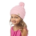 thumbnail image 1 of Gravity Threads Bonnet Doux et Chaud pour Enfants avec Pompon - Rose Pâle, 1 of 2