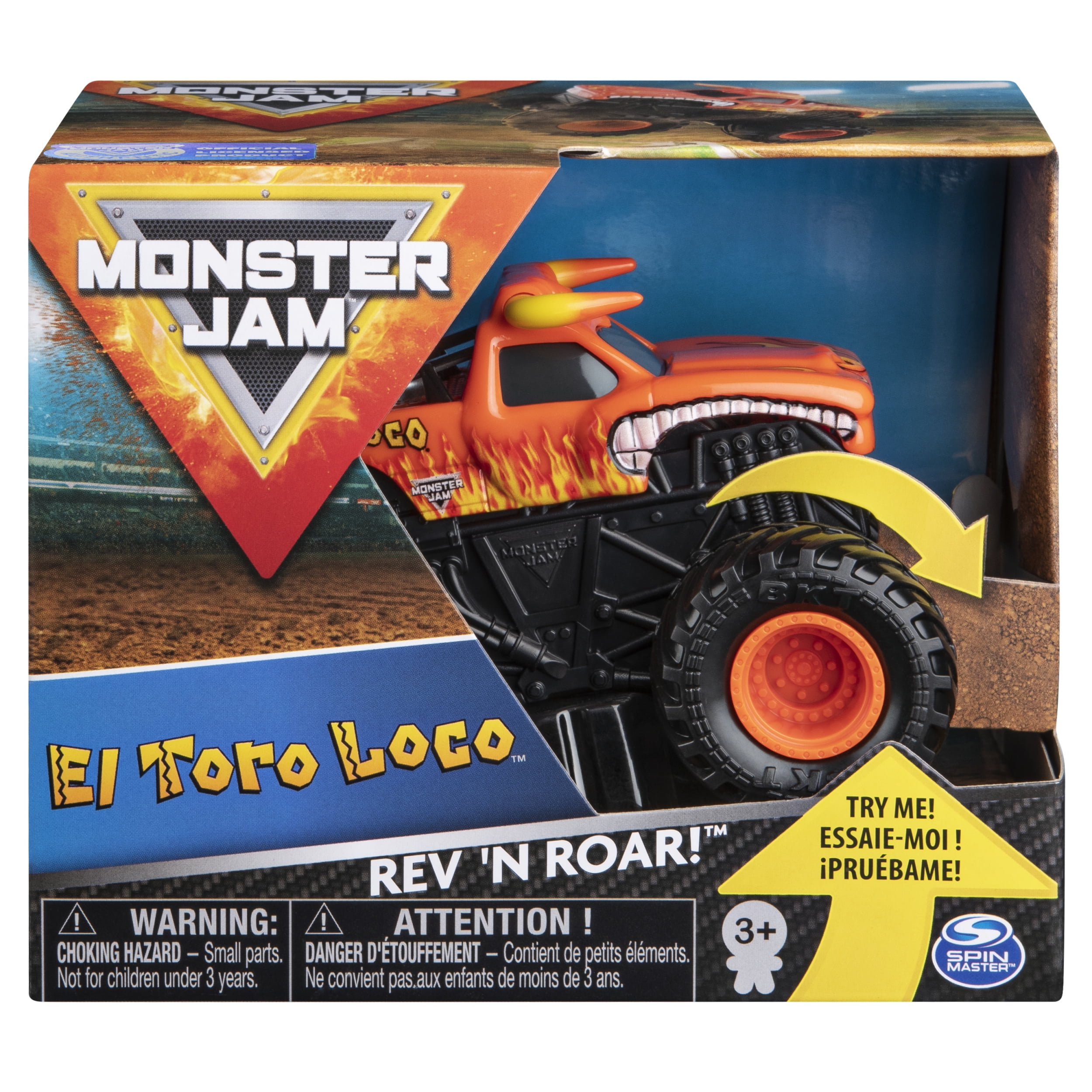 Monster Jam, Official El Toro Loco Rev ‘N Roar Monster Truck, 143 Scale