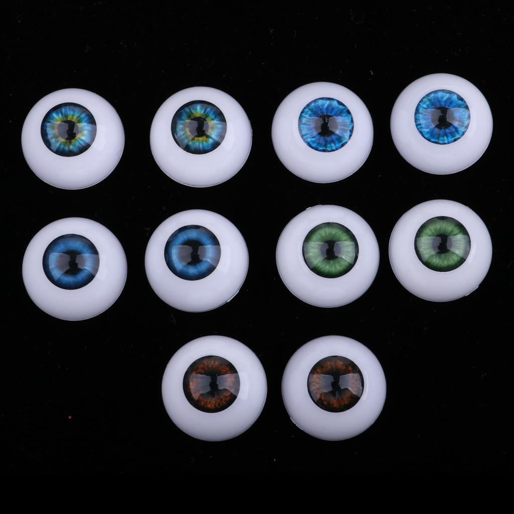 5 Pairs 22mm Acrylic Eyeballs for Newborn Baby Doll BJD Doll Halloween Props 