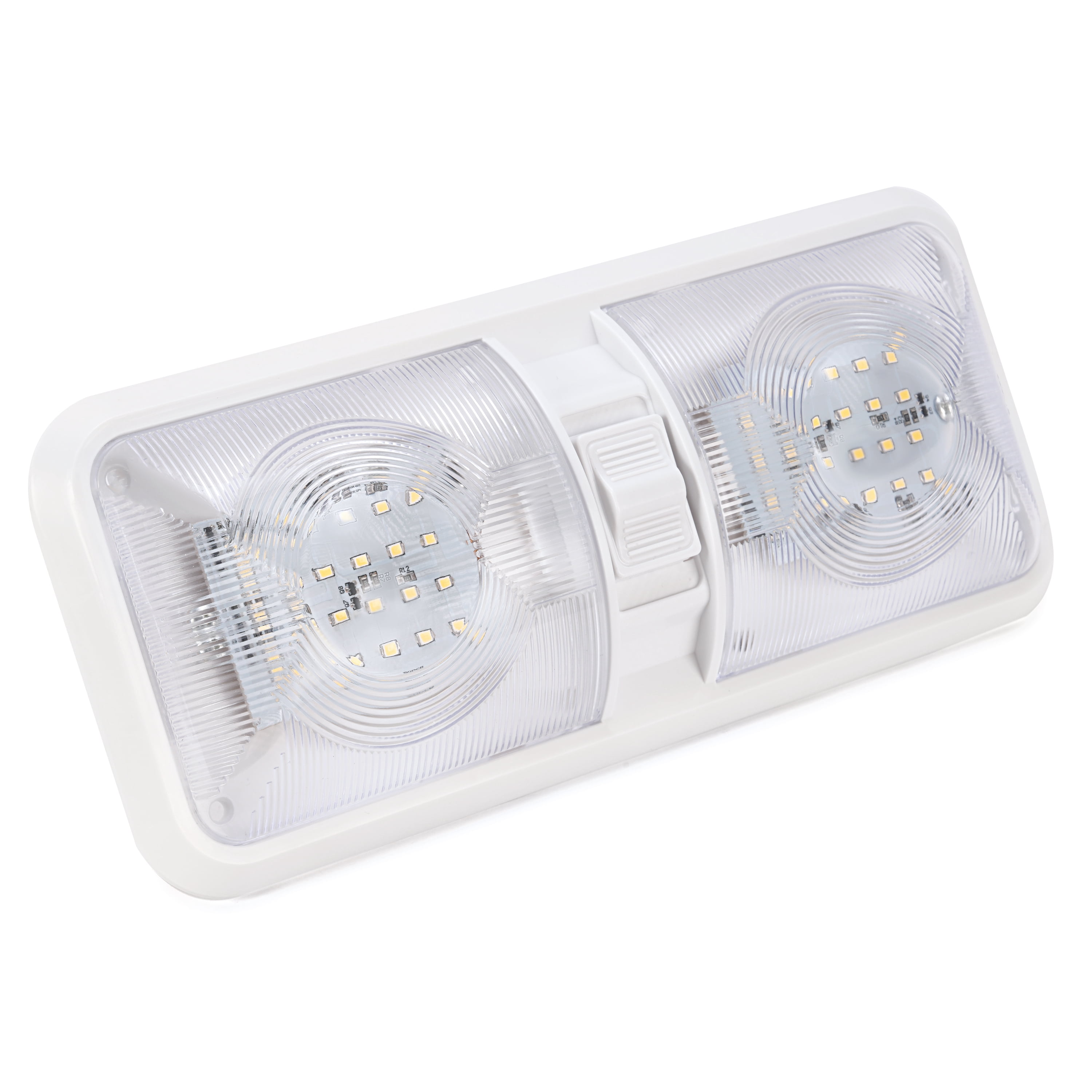 KOJEM 5PCS RV Ceiling Double Dome Lights 12v Ceiling Fixture RV Interior Led Ceiling Light Boat Camper Trailer Natural White 4000-4500K
