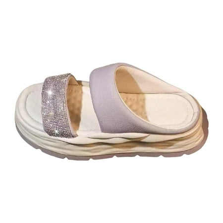 

Women Sandals Rubber Sole Fashion Floor Slides Shoes Soft Nonslip Flat Shoes 37