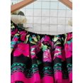 thumbnail image 4 of Hot Pink Off Shoulder Floral Embroidered Tiered Maxi Dress With Ruffle Trim, 4 of 5