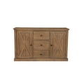 thumbnail image 2 of Tess 60 Inch Sideboard Buffet Cabinet Console, 3 Drawers, 2 Doors, Brown, 2 of 5