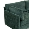 thumbnail image 4 of 111.42" 3-Seater Chenille Deep Sofa, Comfy Chenille Fabric Couch, Conforms to Body Curves, Cloud-soft Sitting, with Ultra-soft Cushions & Side Pocket for Living Room, Apartment, Office, Dark Green, 4 of 9