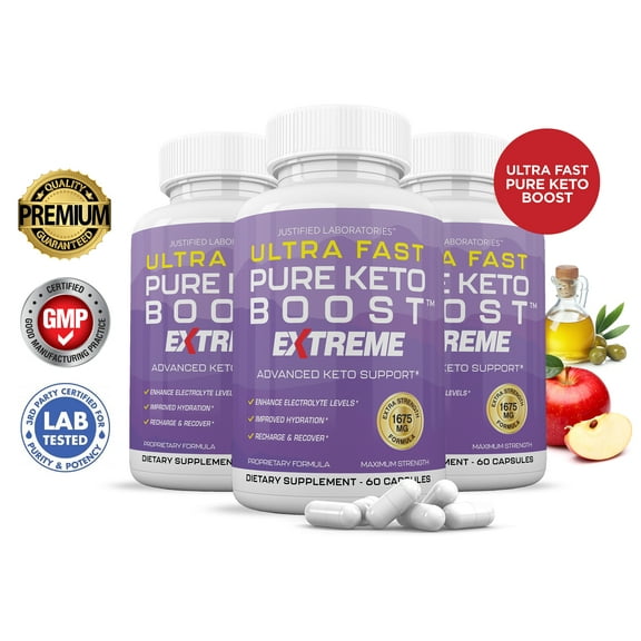 (3 Pack) Ultra Fast Pure Keto ACV Extreme Pills 1675mg Alternative to Gummies Dietary Supplement 180 Capsules