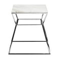thumbnail image 3 of Benjara Lio 18" Side End Table- White Marble Top- Silver Open Hourglass Frame, 3 of 4