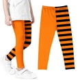 thumbnail image 6 of Girl's Halloween Striped Printed Pants High Waisted Elastic Soft Tight Pants for Girls 3-7Y, 6 of 6