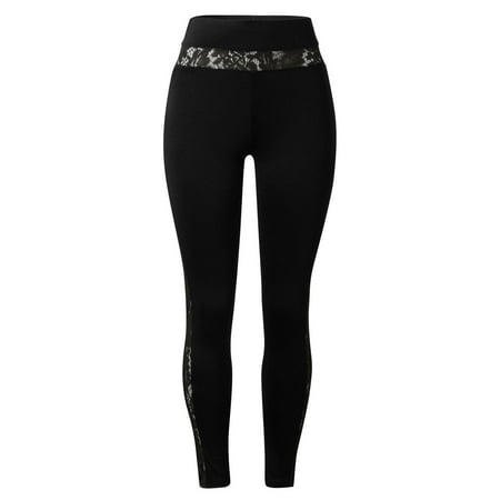 

Cathalem Maternity Outfits for Women Women Lace High Waisted Soft Leggings Elastic Comfortable Casual Leggings for Women Pants Black Medium