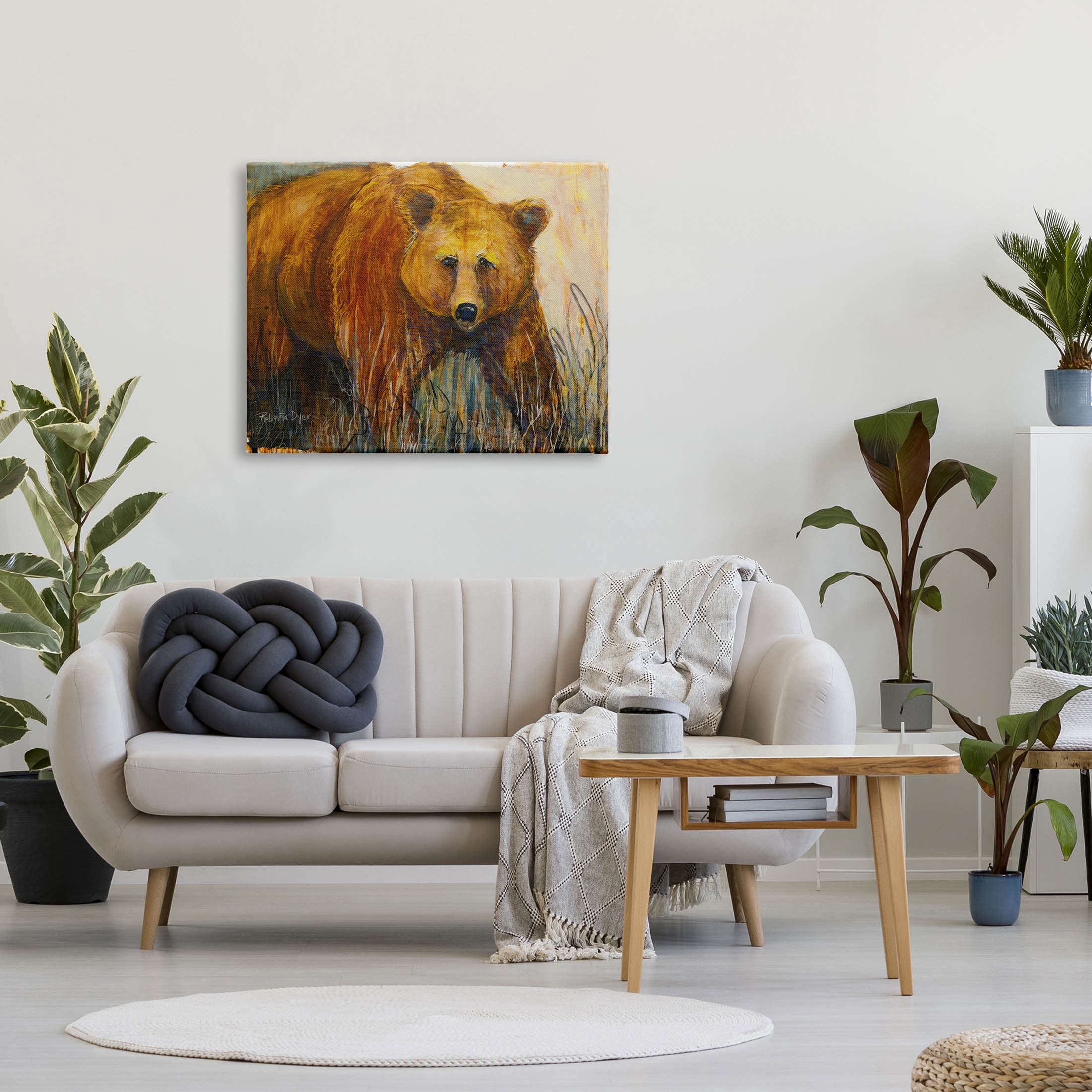 Stupell Industries Modern Bear Wildlife Scene Painting Gallery Wrapped Canvas Print Wall Art, Design by Roberta Dyer